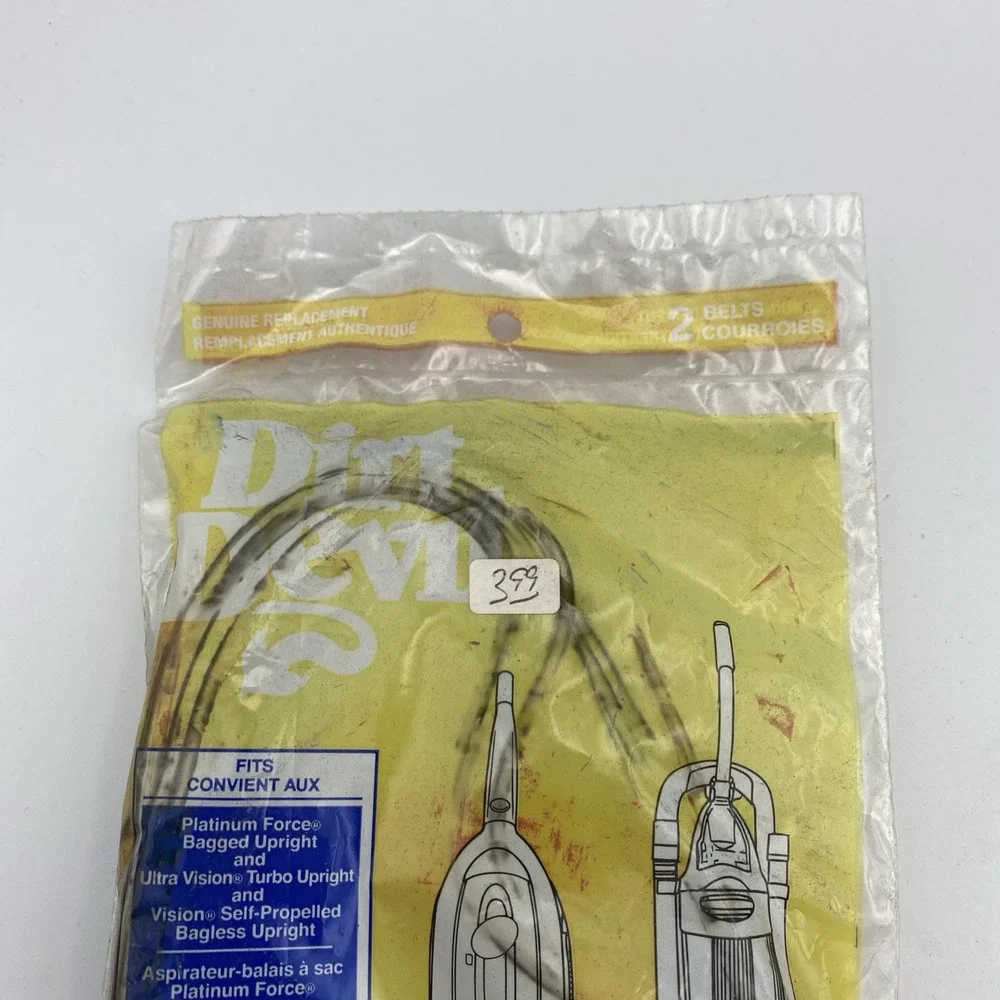 2 New Dirt Devil Style 12 Vacuum Cleaner Belts Platinum Force‎ Ultra Vision